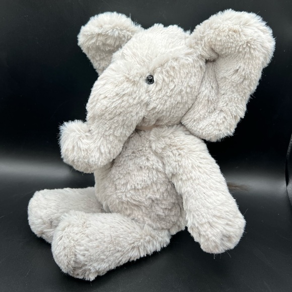Pottery Barn Kids 11” Gray Elephant White Ribbon 2019 Plush Stuffed Animal Soft - Picture 4 of 14